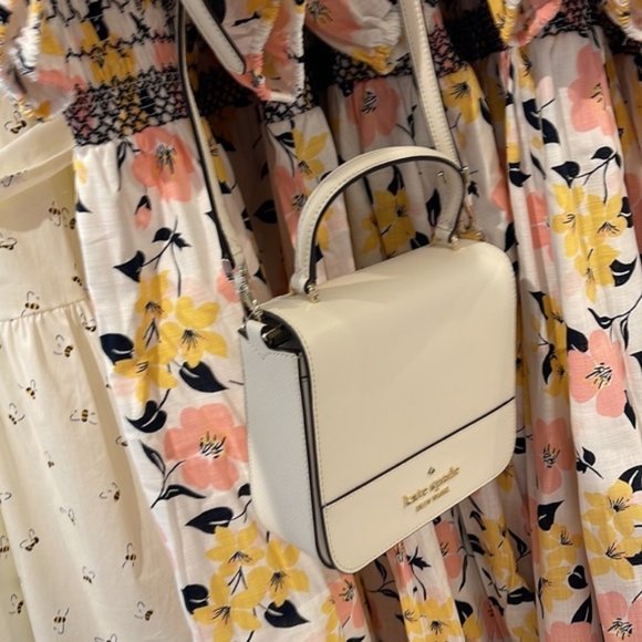 Kate Spade Staci Square Crossbody Saffiano Leather Parchment - Picture 2 of 16